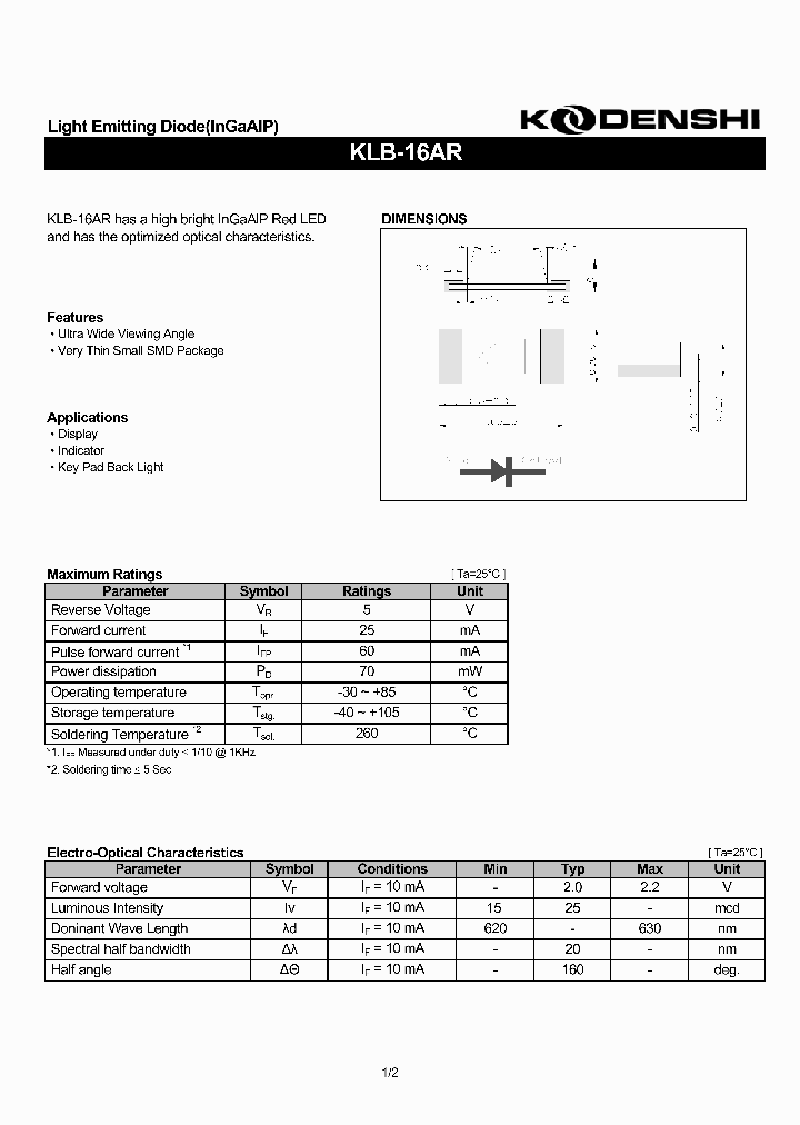 KLB-16AR_4807020.PDF Datasheet