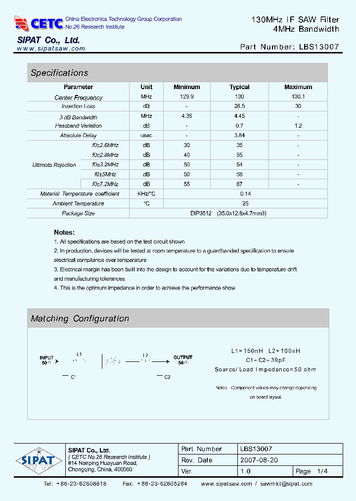 LBS13007_4177488.PDF Datasheet