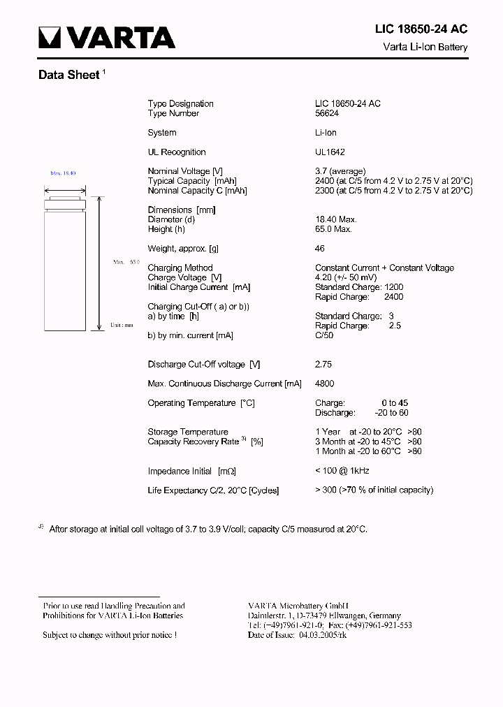 LIC18650-24AC_4215852.PDF Datasheet