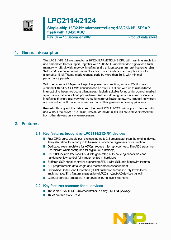 LPC2124FBD64_4600983.PDF Datasheet