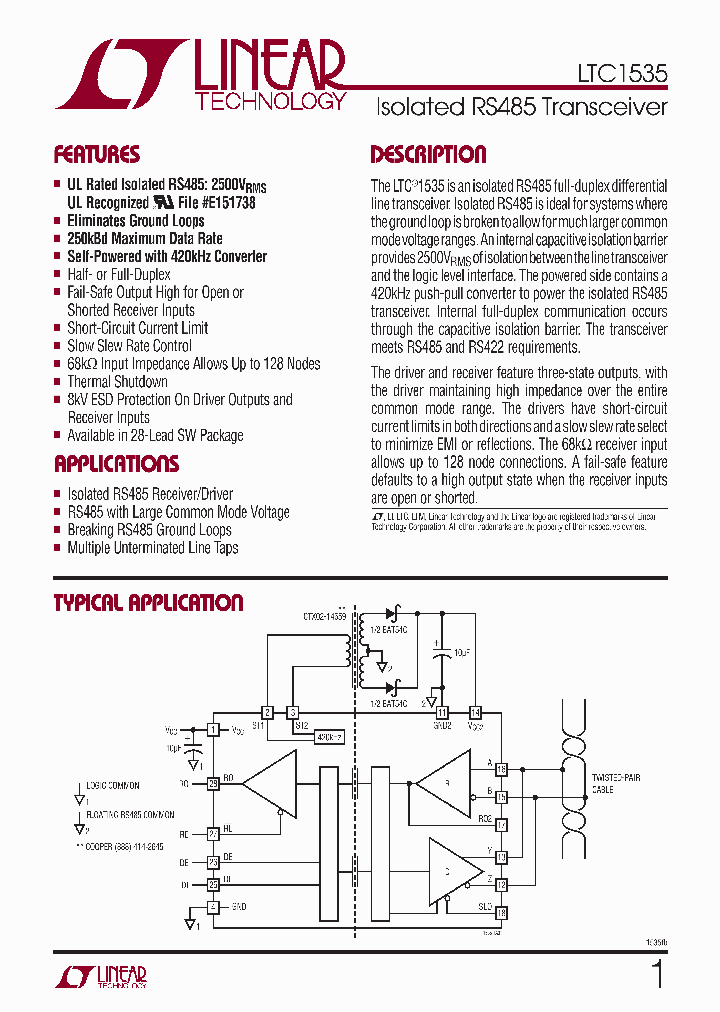 LTC1535ISWPBF_4640925.PDF Datasheet