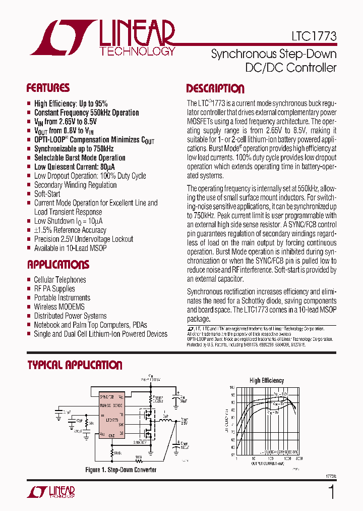 LTC1773EMS_4300184.PDF Datasheet