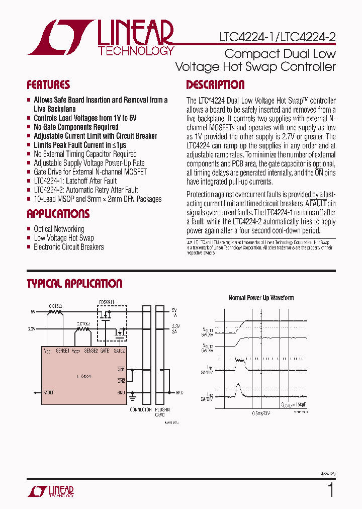 LTC4224IMS-1-PBF_4344694.PDF Datasheet