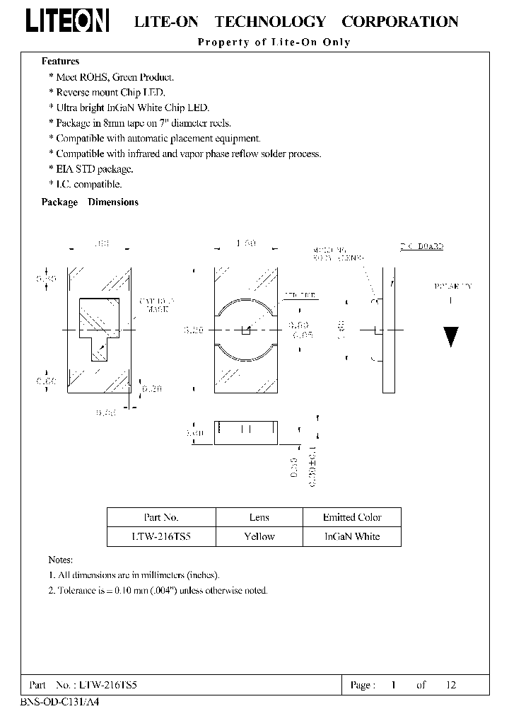 LTW-216TS5_4539918.PDF Datasheet