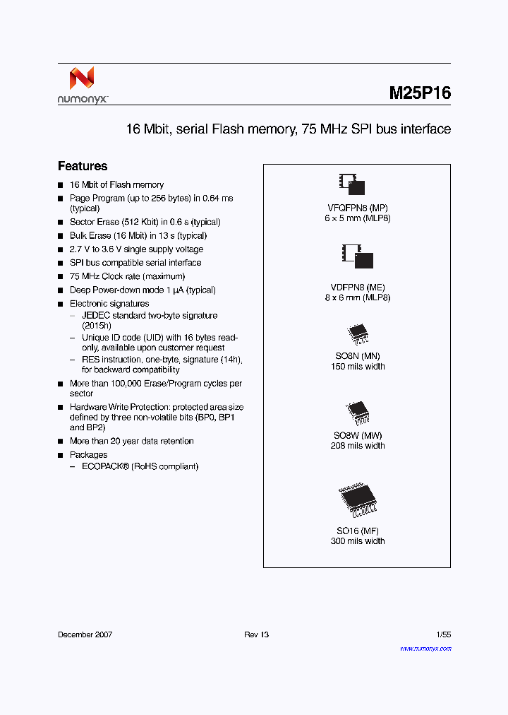 M25P16-VMF3TP_4584839.PDF Datasheet