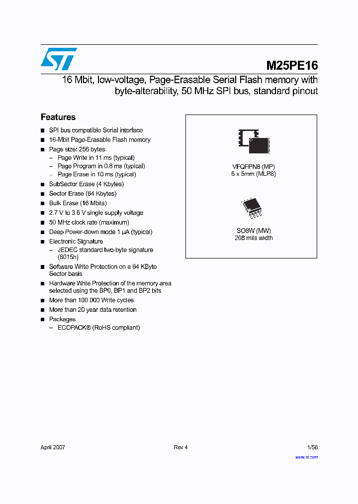 M25PE16_4504684.PDF Datasheet