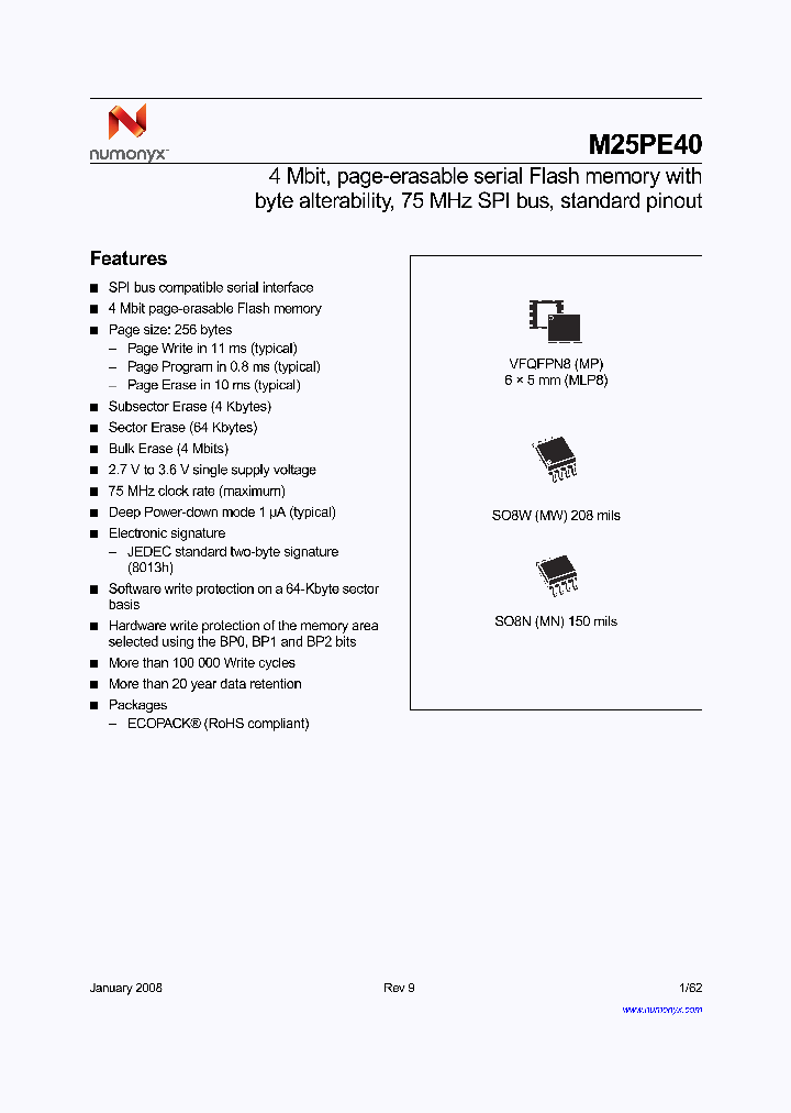 M25PE40-VMW6P_4701619.PDF Datasheet