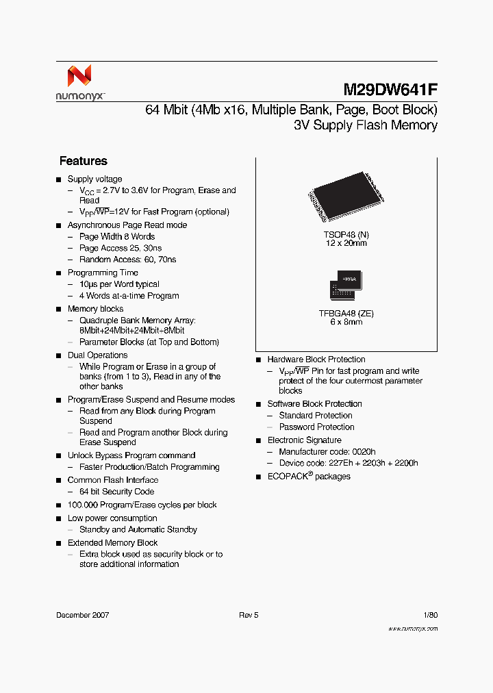 M29DW641F90ZE6E_4595175.PDF Datasheet
