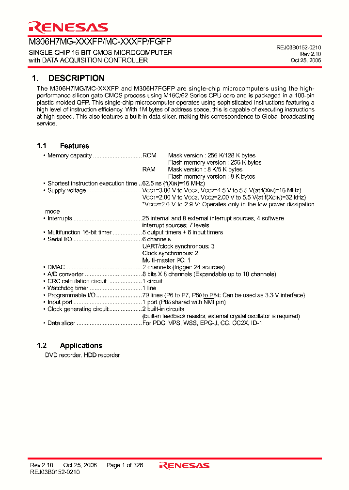 M306H7FGFP_4504150.PDF Datasheet