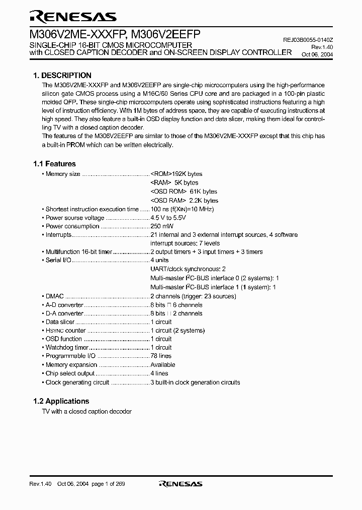 M306V2EEFP_4361714.PDF Datasheet