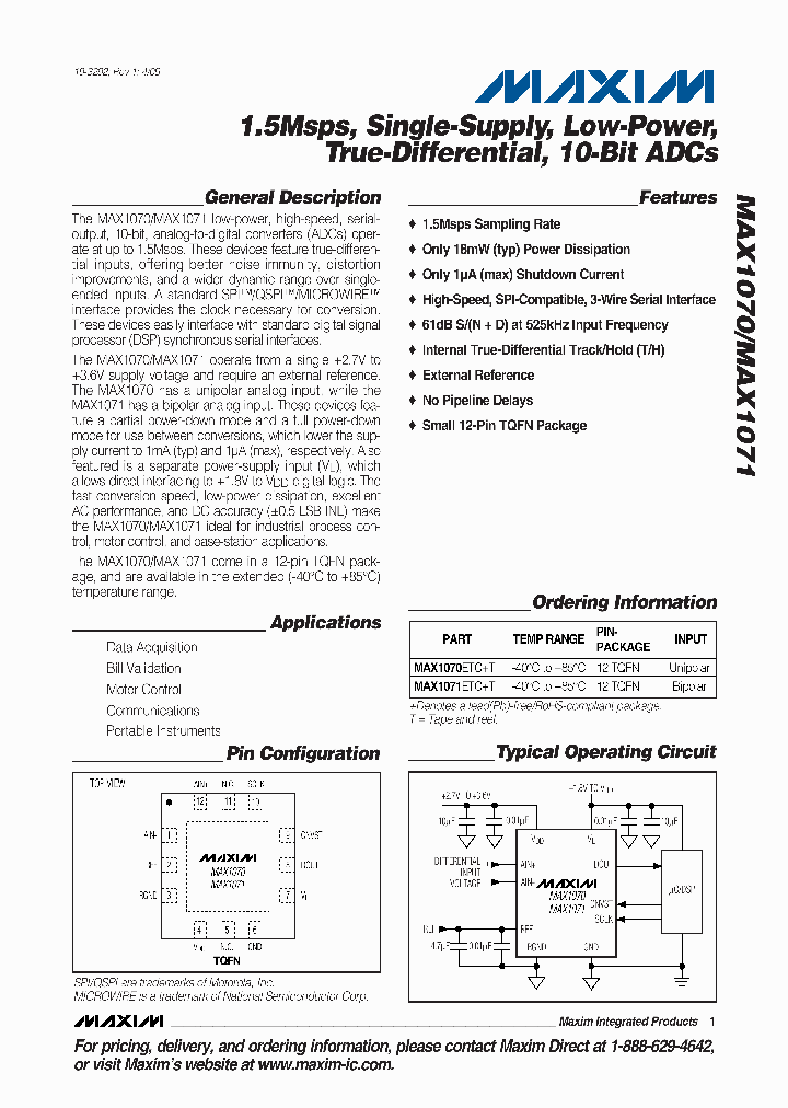 MAX1070ETCT_4468547.PDF Datasheet