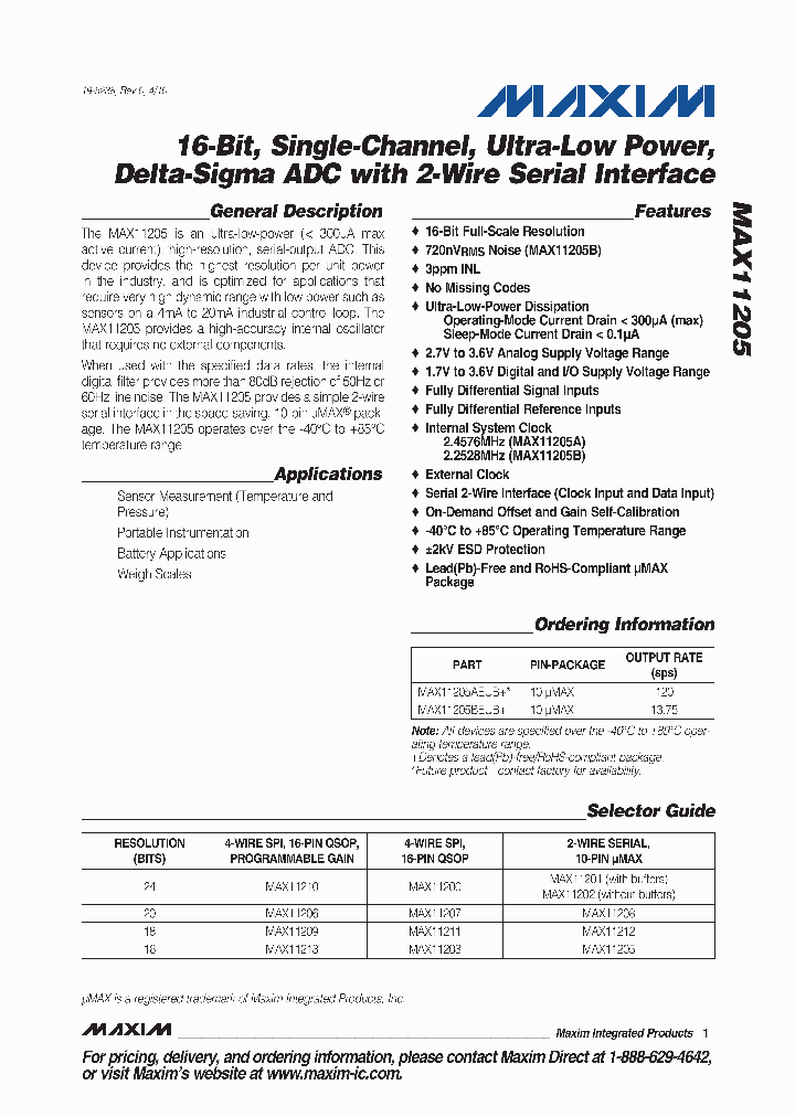 MAX11205AEUB_4701247.PDF Datasheet