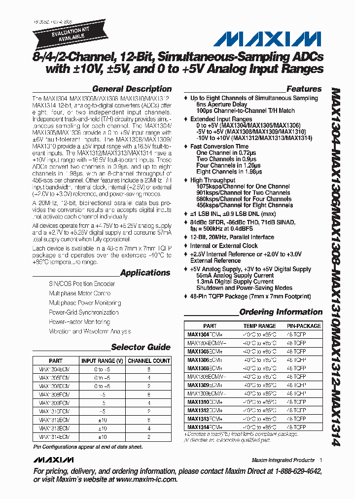 MAX1304ECMV_4519427.PDF Datasheet