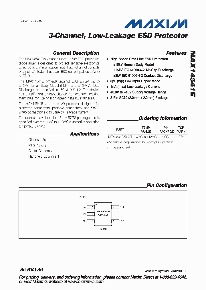 MAX14541EAXKT_4461294.PDF Datasheet