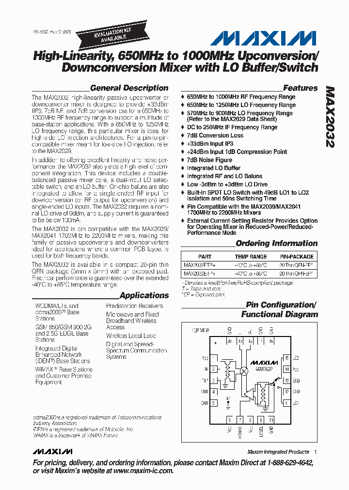 MAX2032ETP_4897512.PDF Datasheet