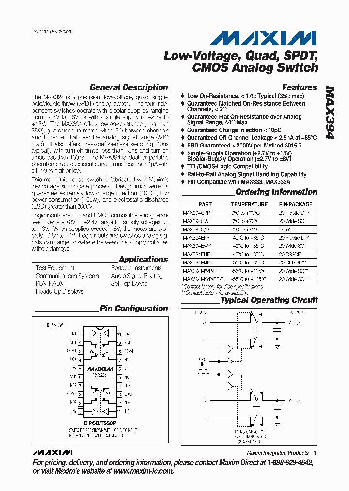MAX394CD_4317790.PDF Datasheet