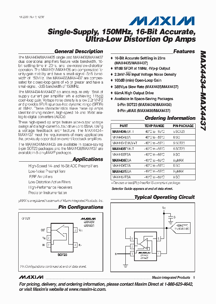 MAX4435ESA_4900446.PDF Datasheet