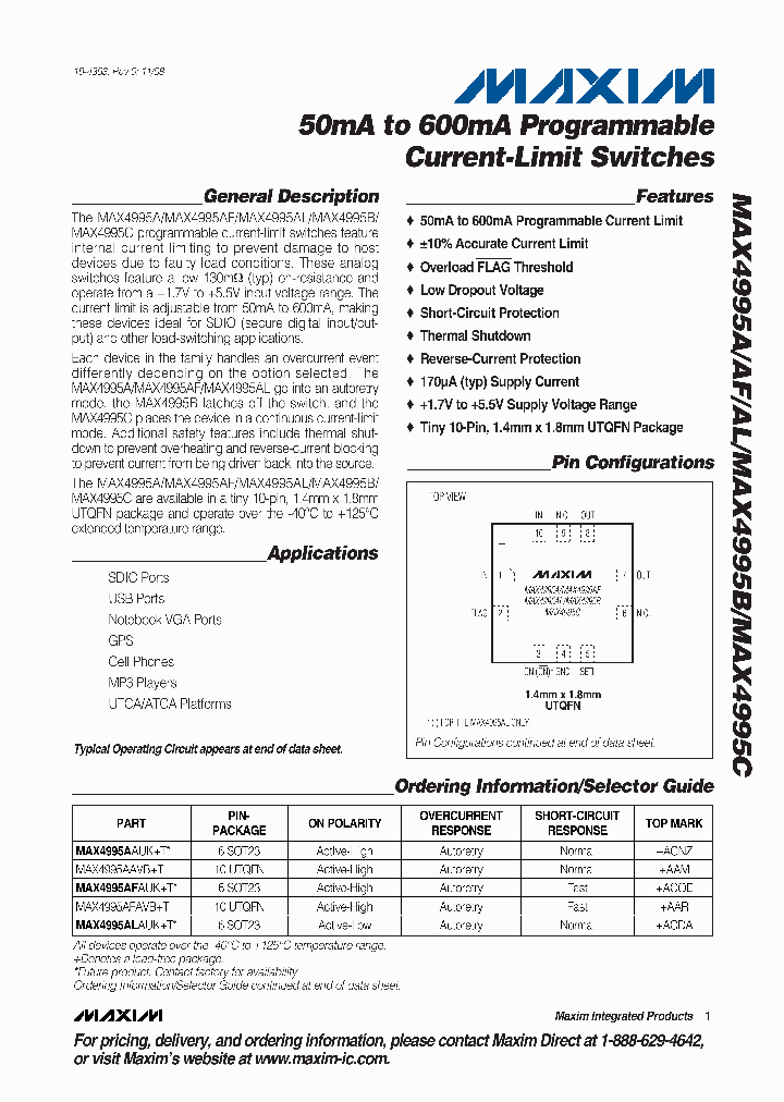 MAX4995AAVBT_4287939.PDF Datasheet