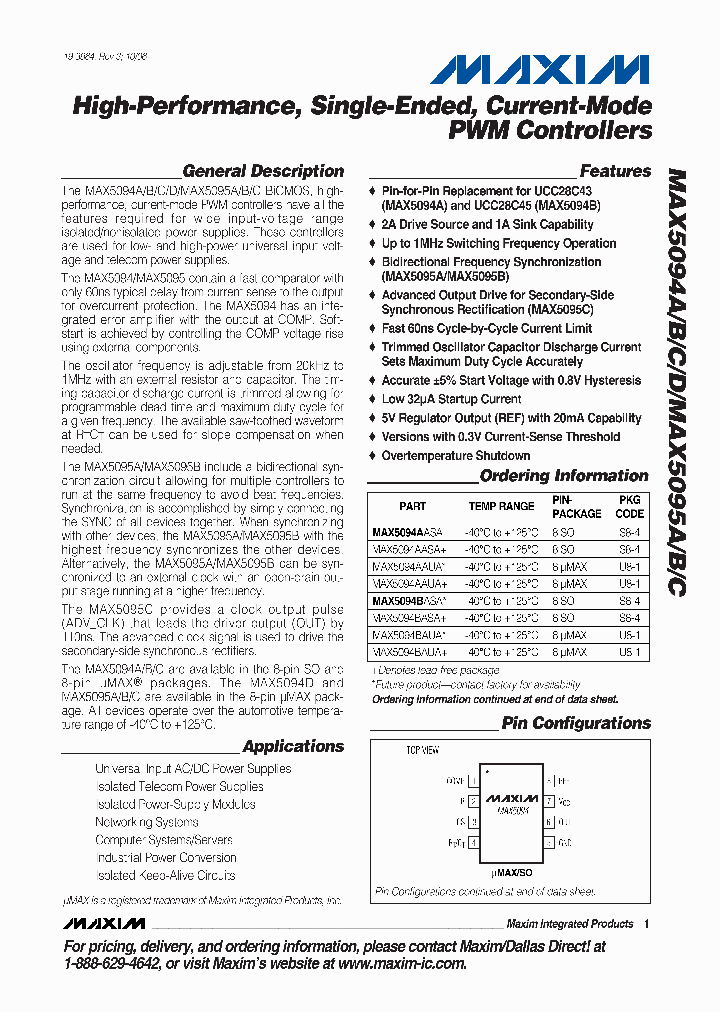 MAX5095AAUA_4519257.PDF Datasheet