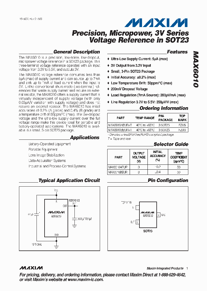 MAX6010AEURT_4539663.PDF Datasheet