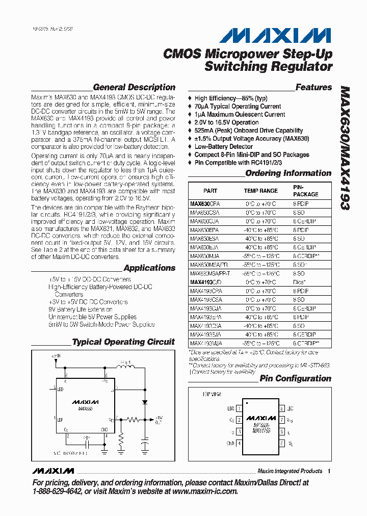 MAX630CPA_4573970.PDF Datasheet