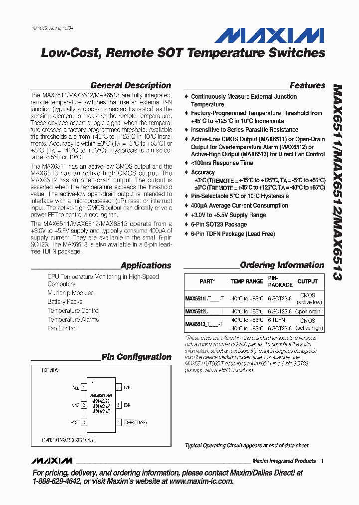 MAX6512UT105_4168666.PDF Datasheet