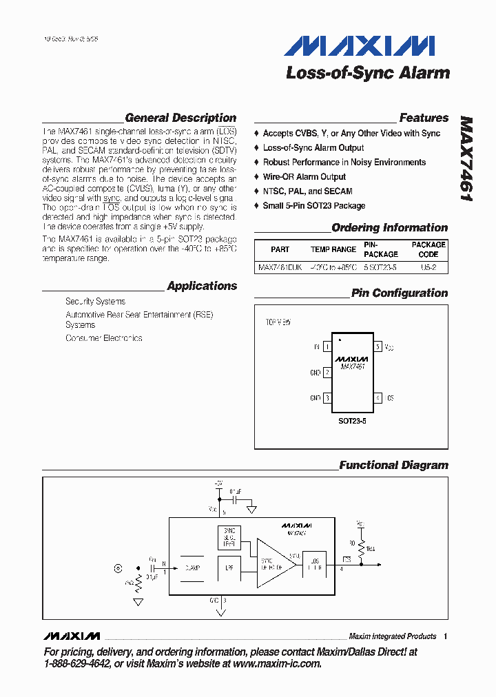 MAX7461EUK_4179613.PDF Datasheet