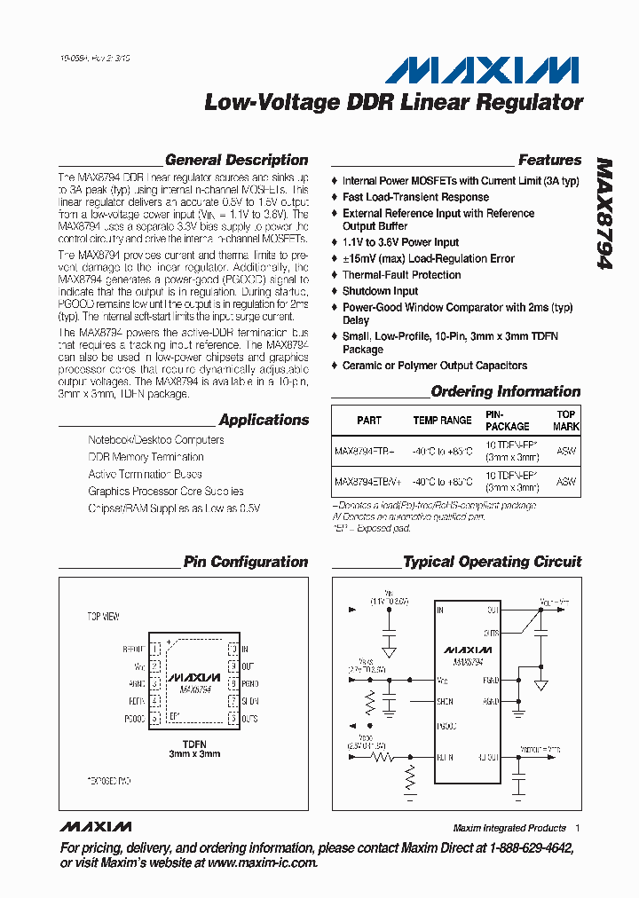 MAX8794ETV_4623370.PDF Datasheet