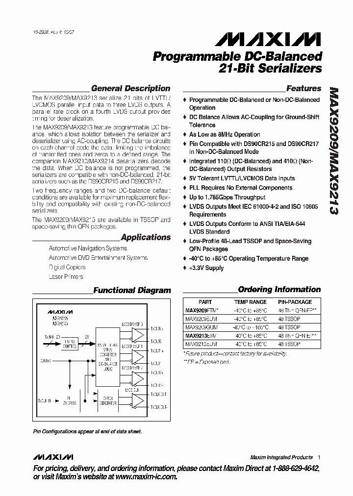 MAX9213ETM_4705044.PDF Datasheet