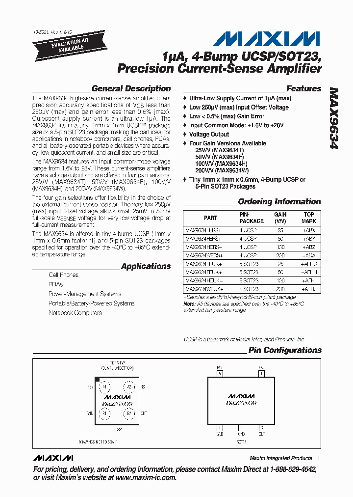 MAX9634TERS_4695278.PDF Datasheet