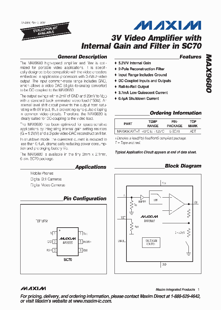 MAX9680AXTT_4573860.PDF Datasheet