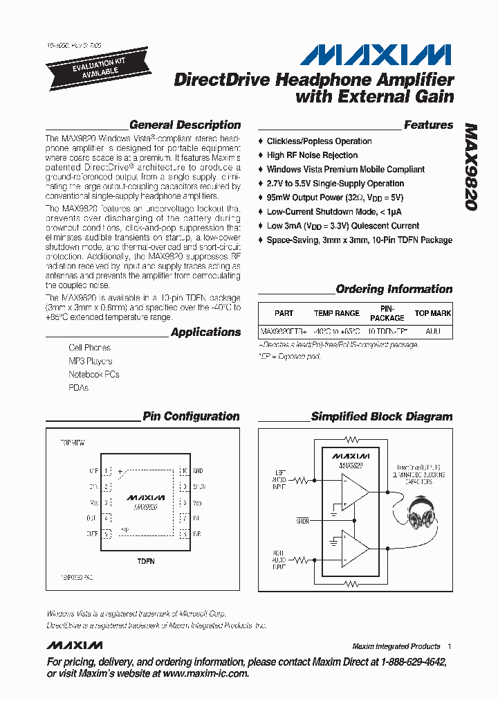 MAX9820_4546158.PDF Datasheet