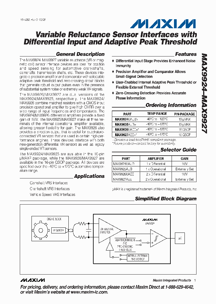 MAX9924UAUB_4264348.PDF Datasheet