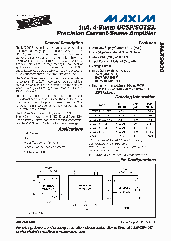 MAX9938FEBSG45_4509972.PDF Datasheet