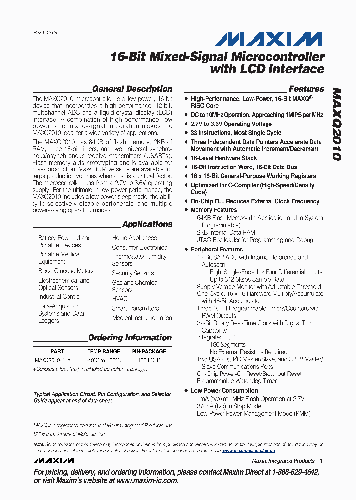 MAXQ2010-RFX_4476767.PDF Datasheet