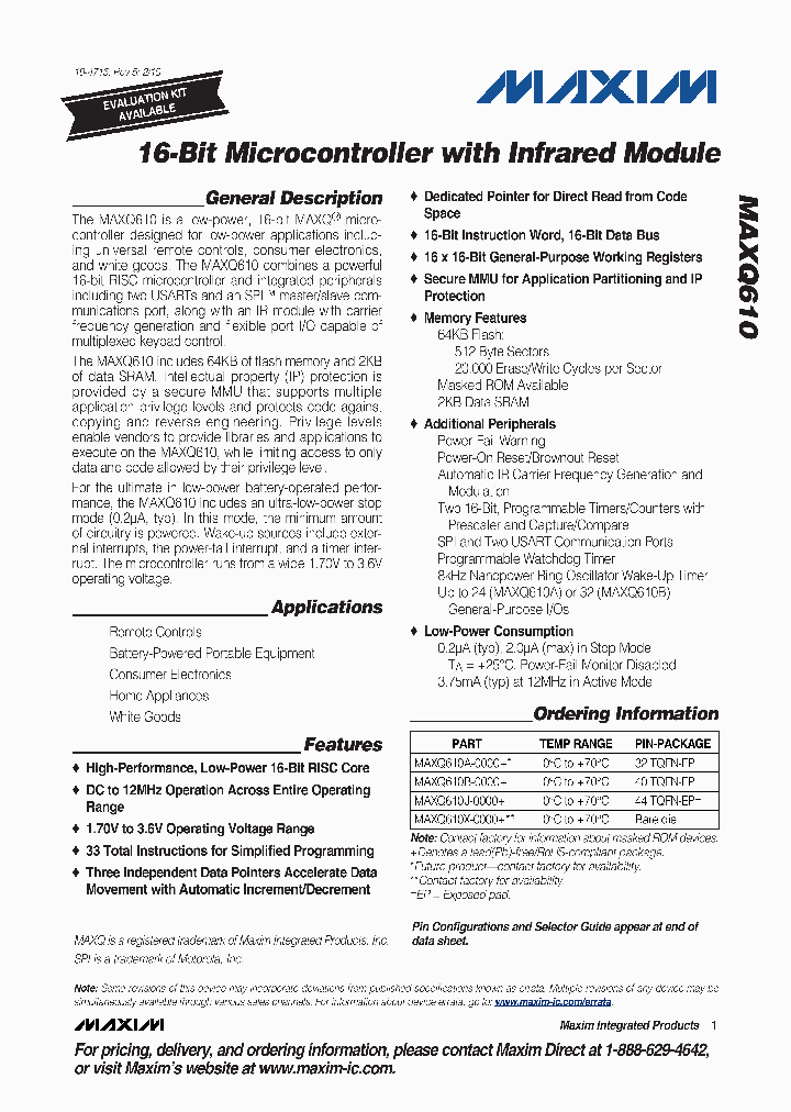 MAXQ61010_4583573.PDF Datasheet