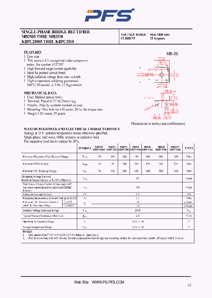 MB2505KBPC25005_4851130.PDF Datasheet