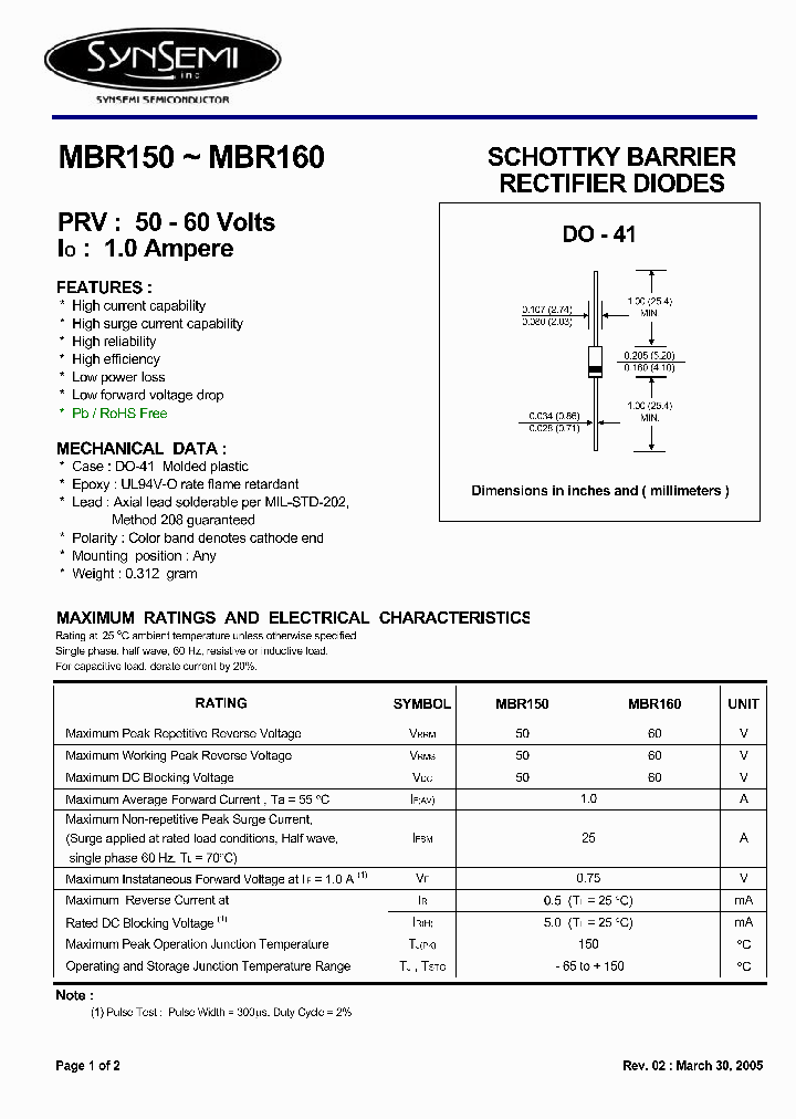 MBR150_4560401.PDF Datasheet