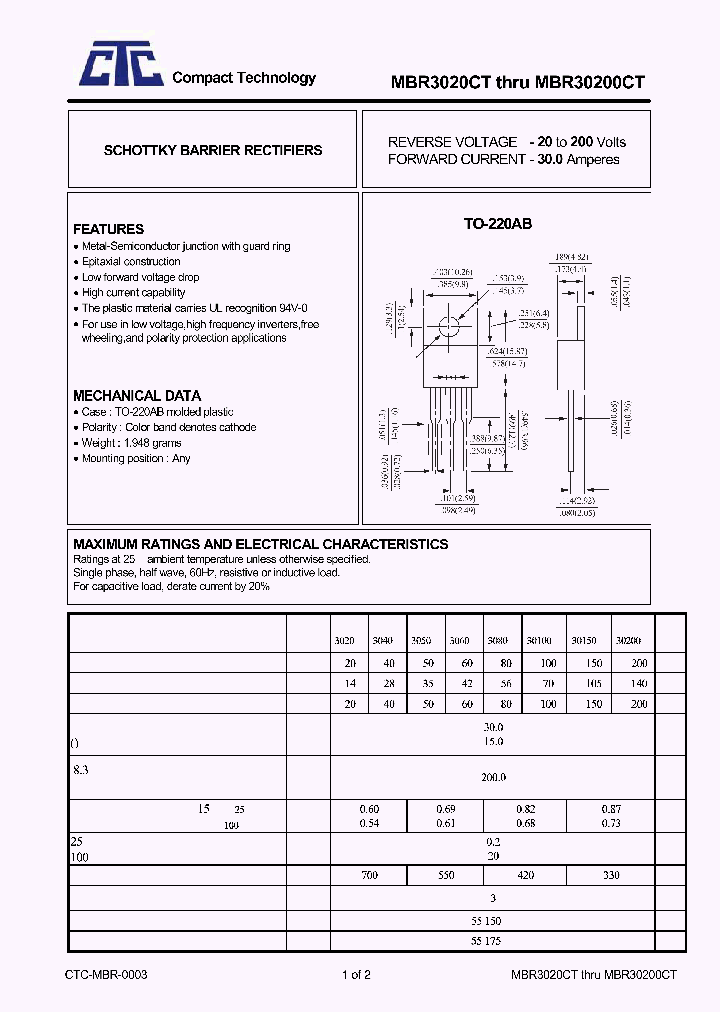 MBR30200CT_4730235.PDF Datasheet