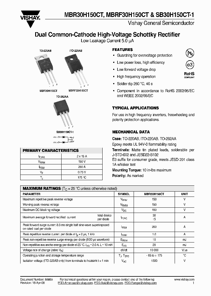 MBR30H150CT-E345_4545463.PDF Datasheet