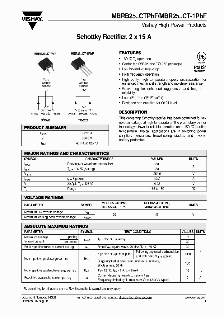MBRB2535CTP_4296461.PDF Datasheet