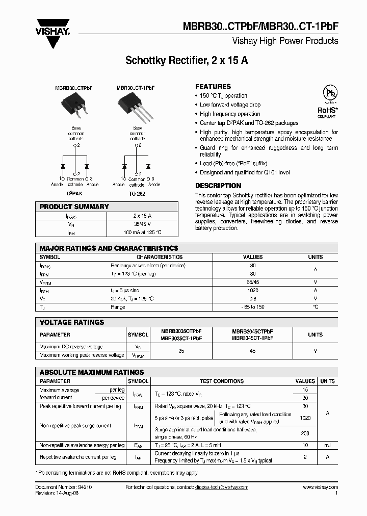 MBRB3035CTP_4264514.PDF Datasheet