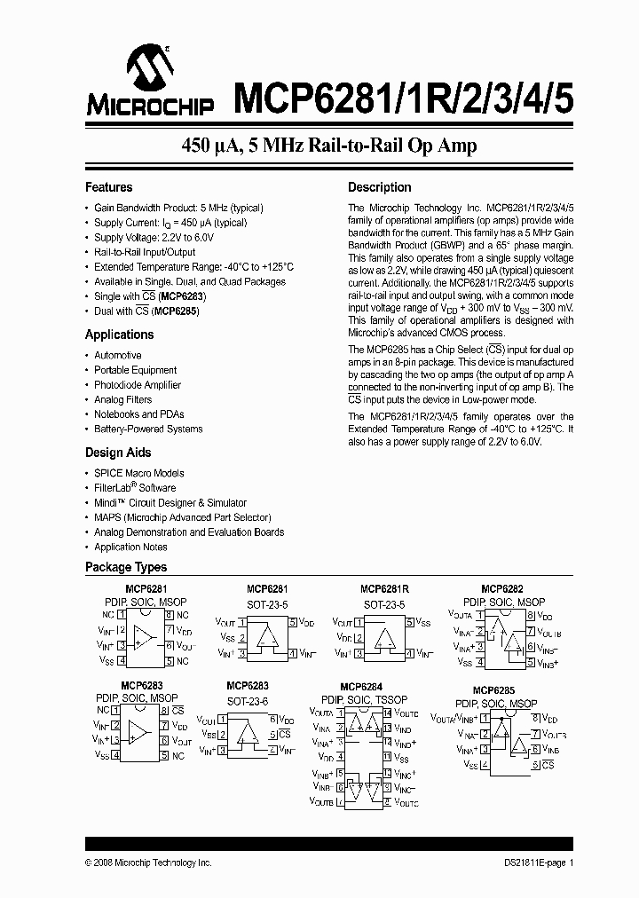 MCP6281_4560198.PDF Datasheet