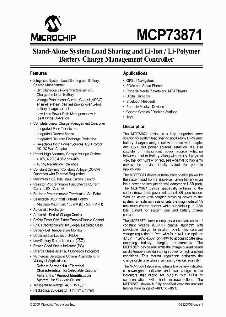 MCP73871T-2CCIML_4500669.PDF Datasheet