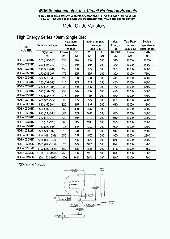 MDE-40D102K_4345205.PDF Datasheet