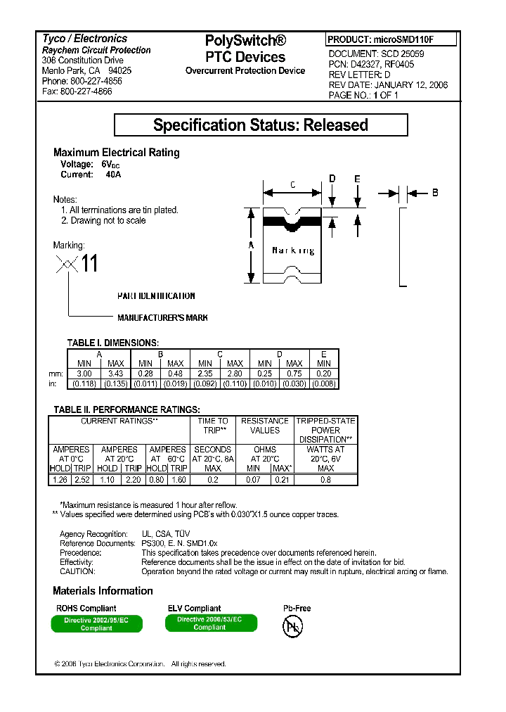 MICROSMD110F_4565942.PDF Datasheet