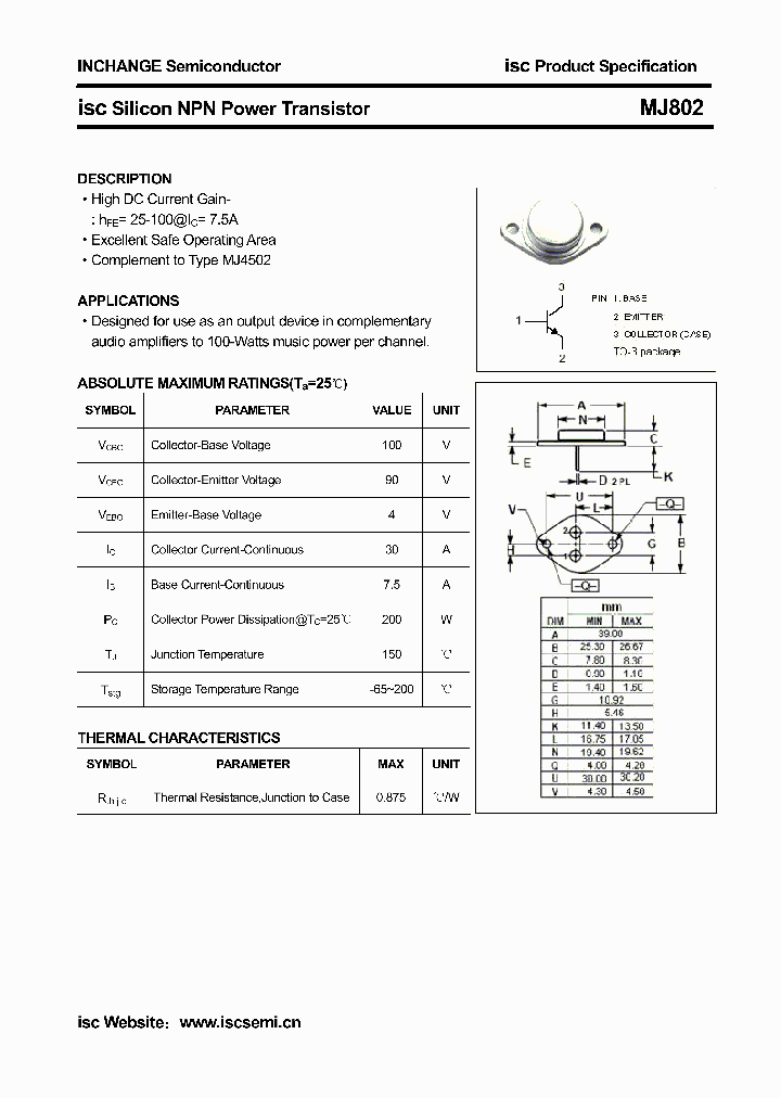 MJ802_4338245.PDF Datasheet