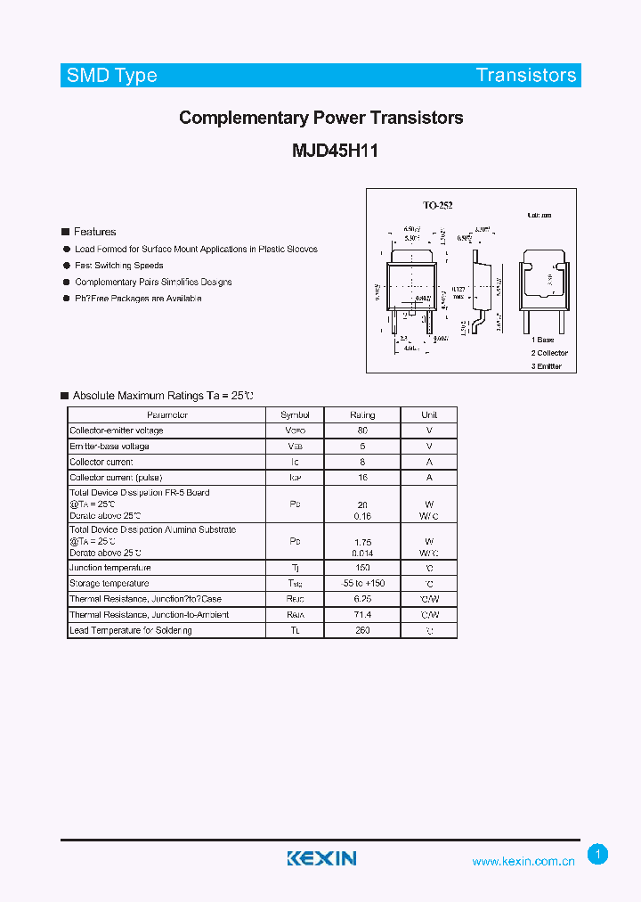 MJD45H11_4375400.PDF Datasheet