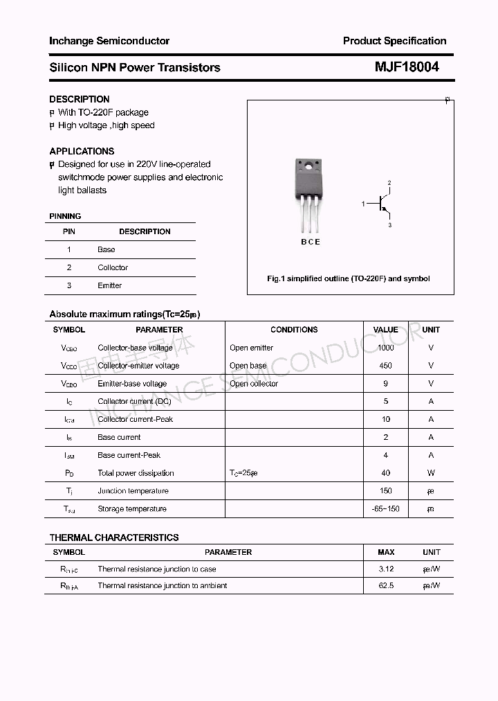MJF18004_4347357.PDF Datasheet