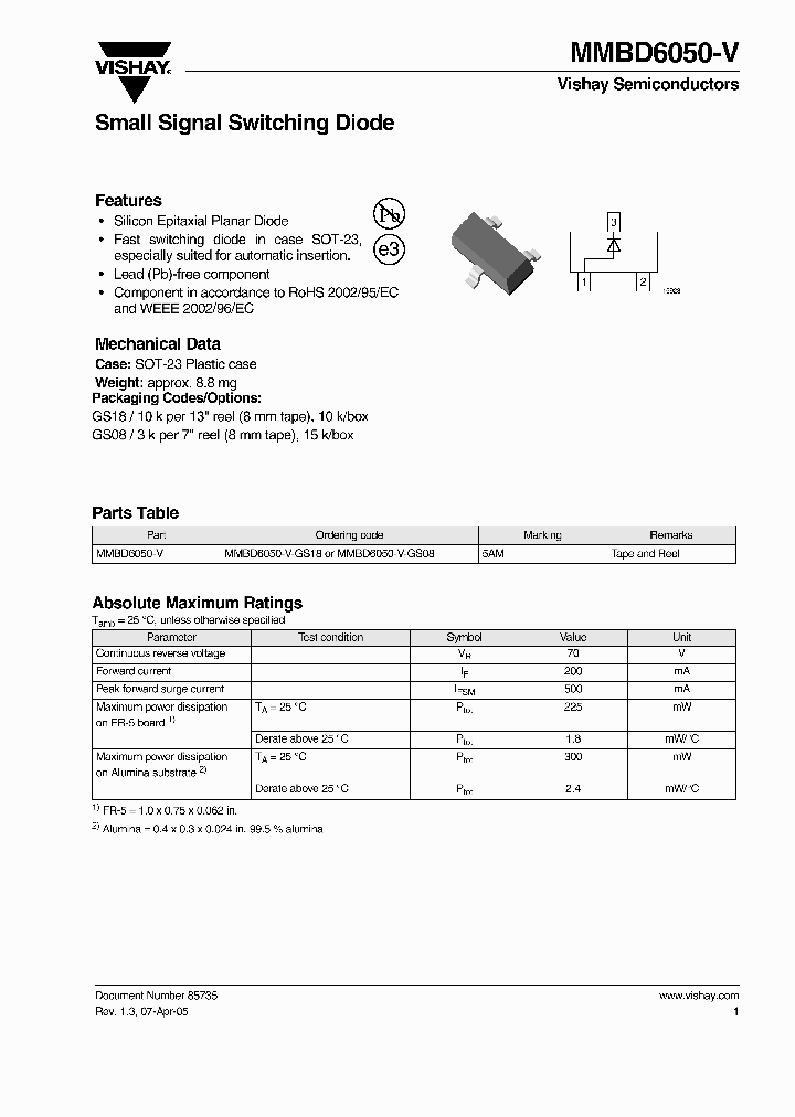 MMBD6050-V-GS08_4256854.PDF Datasheet